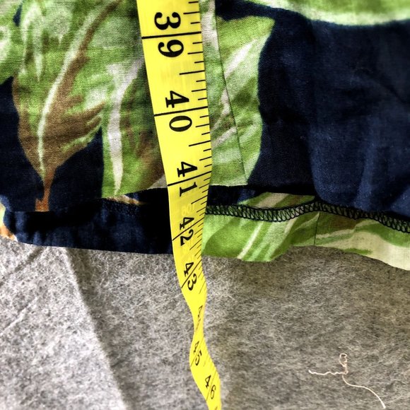 Ann Taylor Leaf Print Halter Dress Size 0 Fit Flare Pleated Blue Green Tropical - Picture 10 of 10